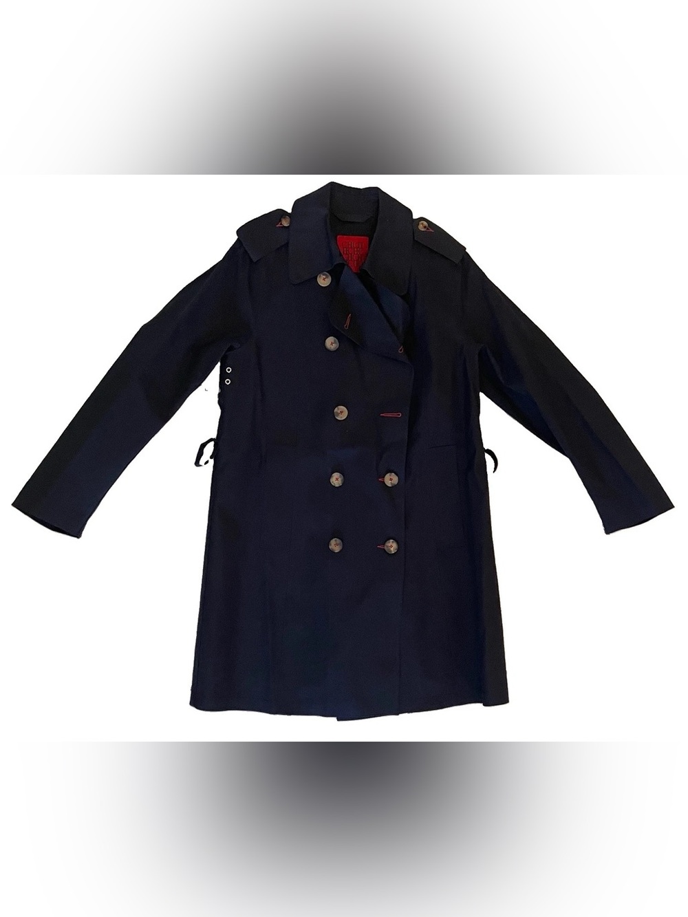 CH Carolina Herrera x Mackintosh Scotland Rubberized Trench Coat Navy Small